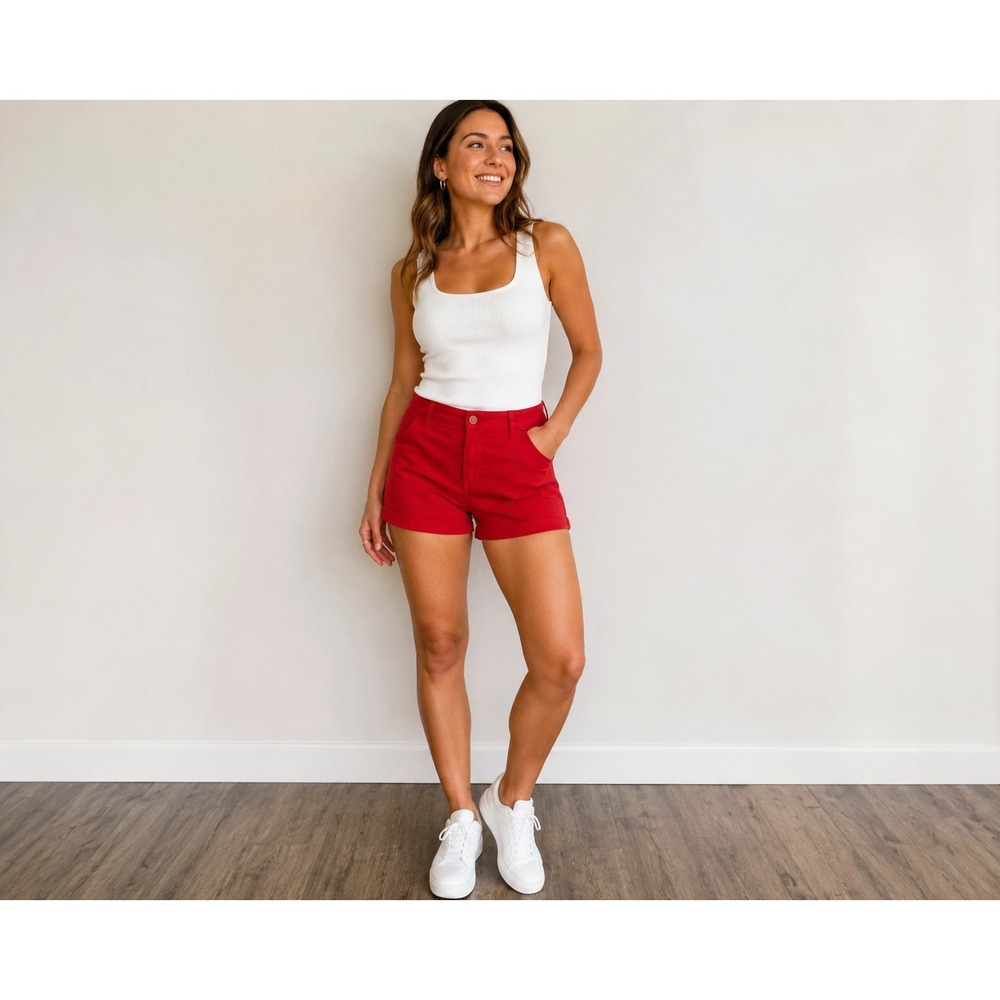Ralph Lauren Chino Shorts Womens 10 Coral Cotton Twill Casual Preppy Nautical